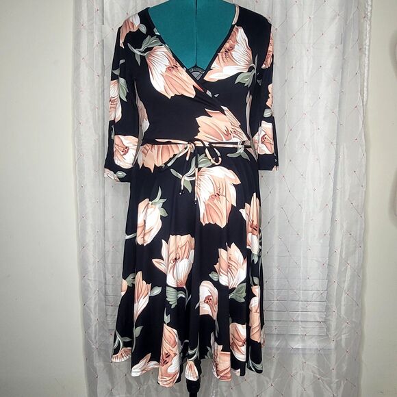 Black Blush Floral Romantic Coquette Feminine Easter Mothers Day Date Wedding 1X - Picture 1 of 5